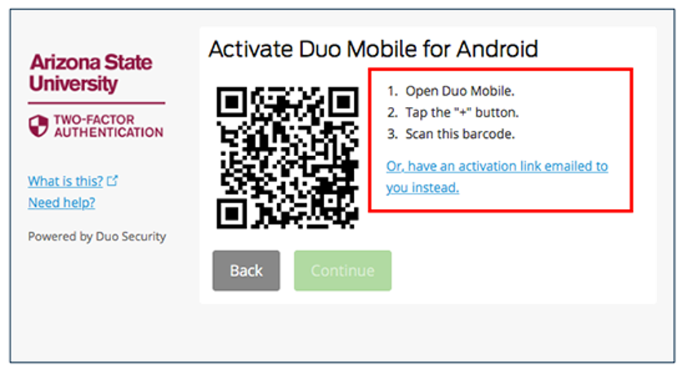 QR Code for activation