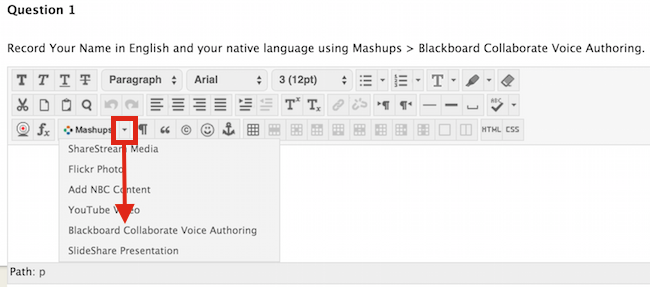 Mashups Blackboard Collaborate Voice Authoring